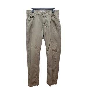 Tommy Bahama Pants Cotton Blend Size 35x32 Khaki Beige Mens Flat Front